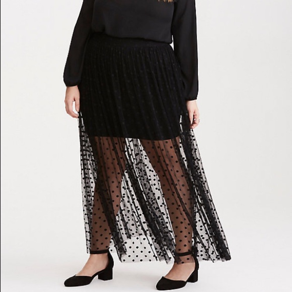 Polka dot maxi skirt